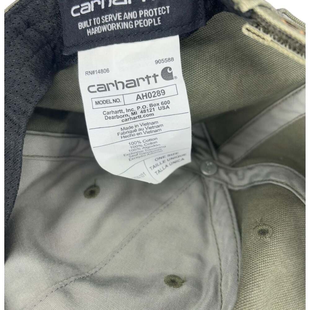 NWT Carhartt Force Cotton Canvas Cap One Size Army Green AH0289 - Picture 5 of 5